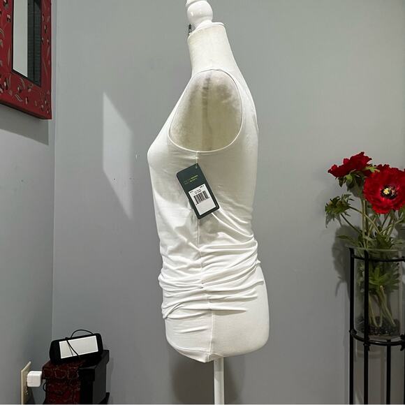 NEW Lysse Spandex Longline Scoop Neck Wide Strap Shape Wear Tank Top White S NWT - Picture 4 of 16